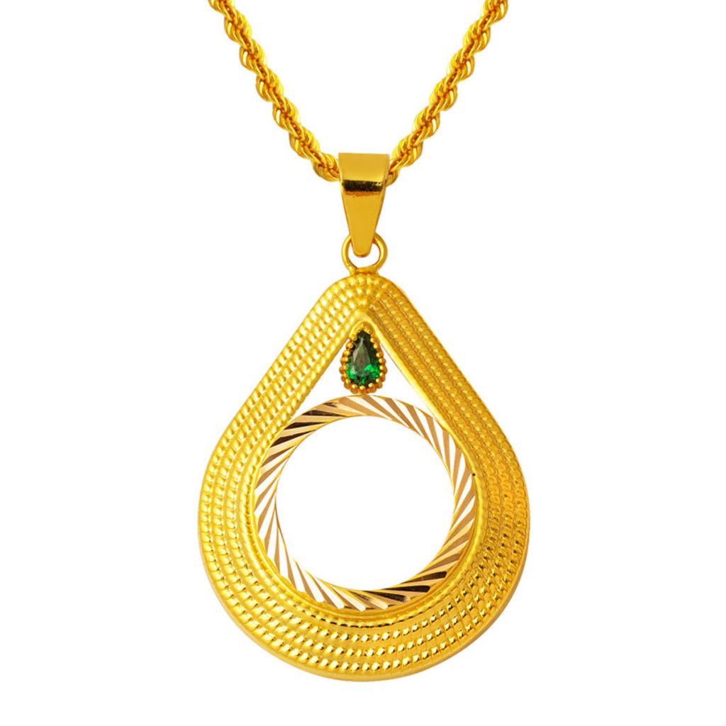 Goutte 14 Carats Quart Or Çerçeveli Collier