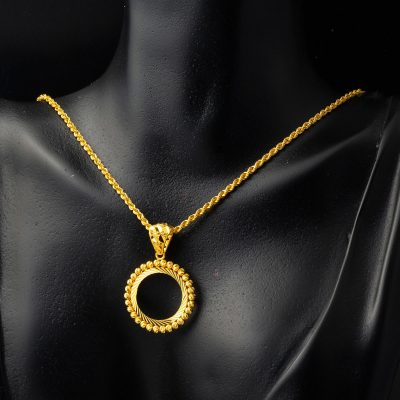 Demi Or Çerçeveli à Boules 14 Carats Collier - 14K - 7.78g - EZ Gold