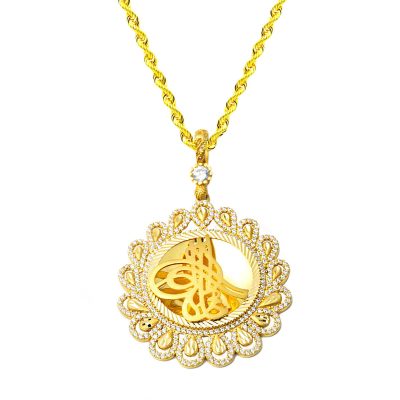 avec Pierres Droplar Tughra 22 Carats Or Collier