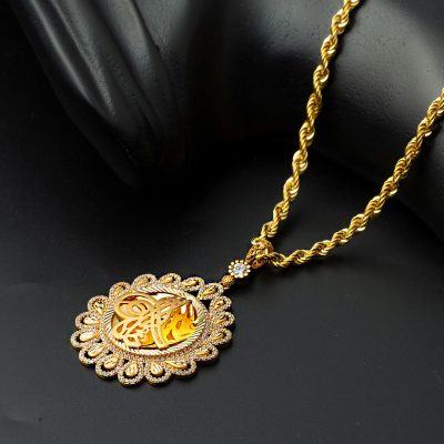 avec Pierres Gouttelar avec Monogramme 22 Carats Or Collier - 22K - 18.33g - EZ Gold