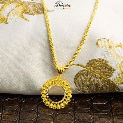 Çeyrek Altınlık Papatya Çerçeveli + Altın Zincirli Kolye - 14K - 4.67g - EZ Gold