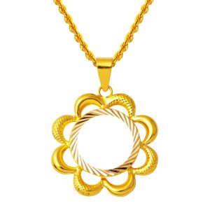 with Flowers Half Gold Çerçeveli 14 Karat Necklace
