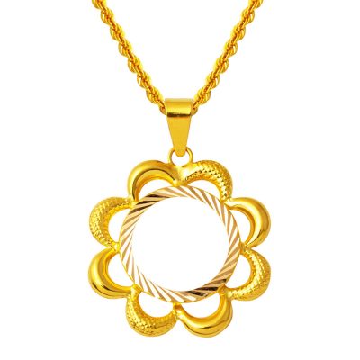 avec Fleurs Demi Or Çerçeveli 14 Carats Collier