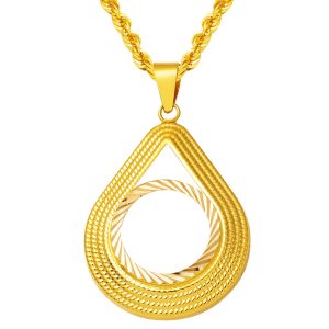 Drop Half Gold Çerçeveli 14 Karat Necklace