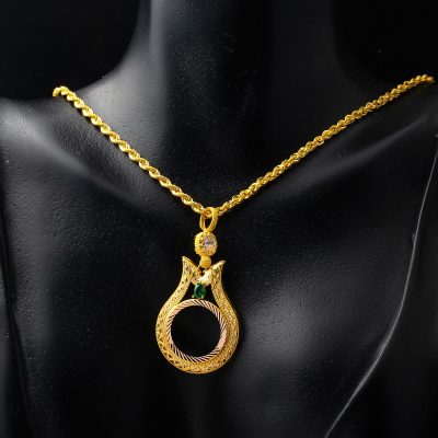Laleli 14 Ayar Çeyrek Altın Çerçevesi Kolye - 14K - 5.74g - EZ Gold