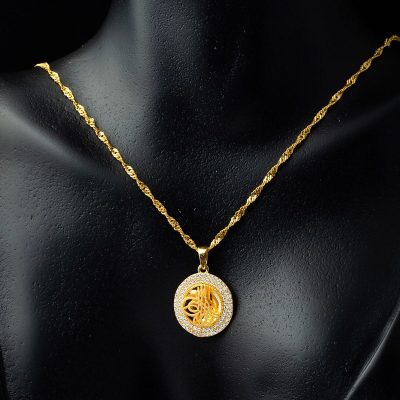 14 Carats Or avec Monogramme Collier - 14K - 3.12g - EZ Gold