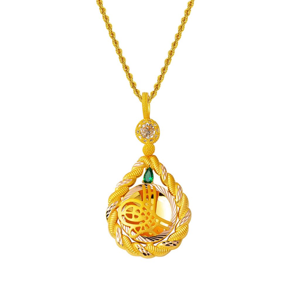 Torsadé Çerçeve Monogramme Ottoman Or Collier
