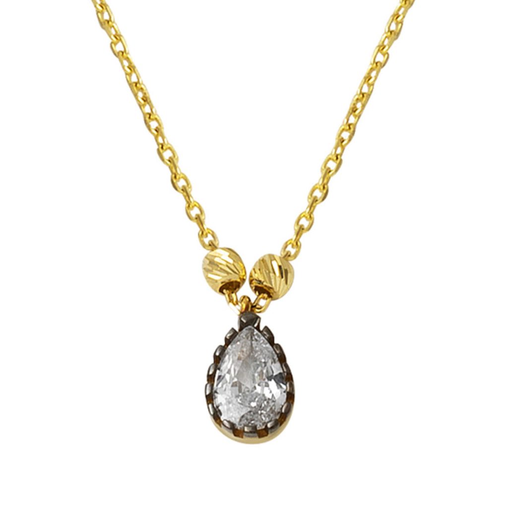 Goutte Diamant Tarzı 14 Carats Or Collier