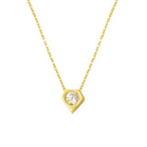 Minimaliste Design Solitairelı 14 Carats Or Collier