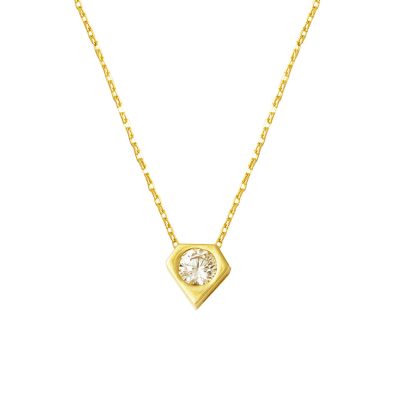 Minimal Design Solitairelı 14 Carats Or Collier