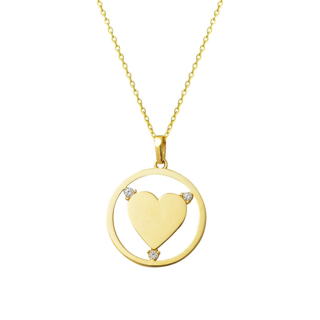Çemberinin Girdabında with Heart Gold Necklace
