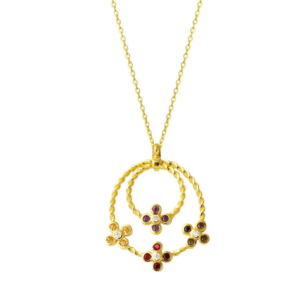 Moderne Design Fleur de Vie Or Collier
