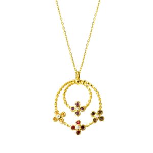 Moderne Design Fleur de Vie Or Collier