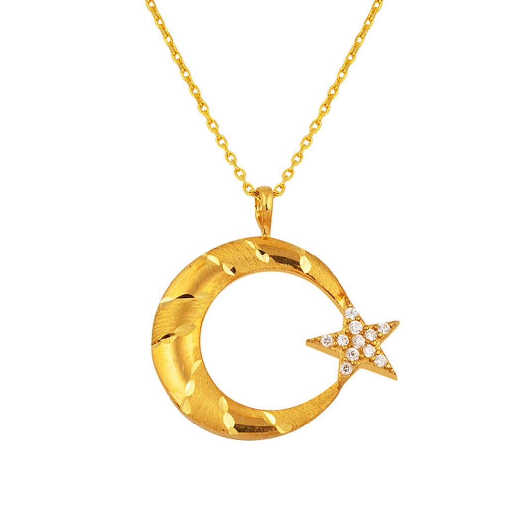 Lune Etoile Kalemli 22 Carats Or Collier