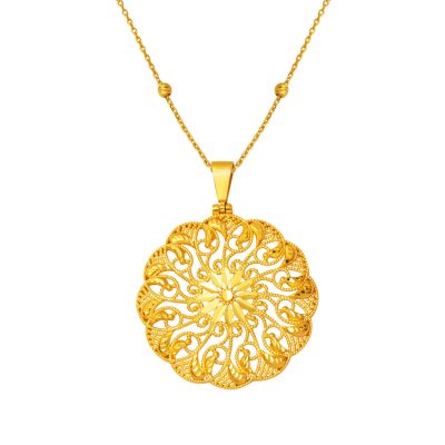 Telkari İşlemeli 22 Karat Gold Necklace
