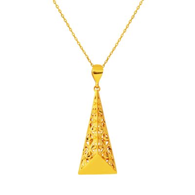 Kalemli Üçgen Design 22 Karat Gold Necklace