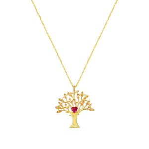 Moderne Arbre de Vie à Design Or Collier