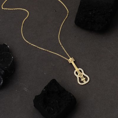 Gitar Model Kadın Altın Kolye - 14K - 1.88g - EZ Gold