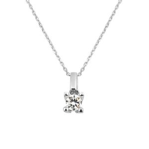 14 Karat White Gold Solitaire Women's Necklace
