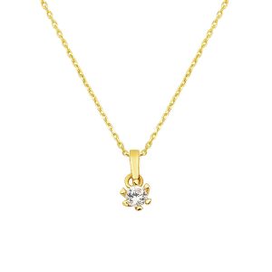 Altı Griffelı Solitaire Or Collier 14 Carats