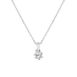 Altı Settinglı White Gold Solitaire Necklace