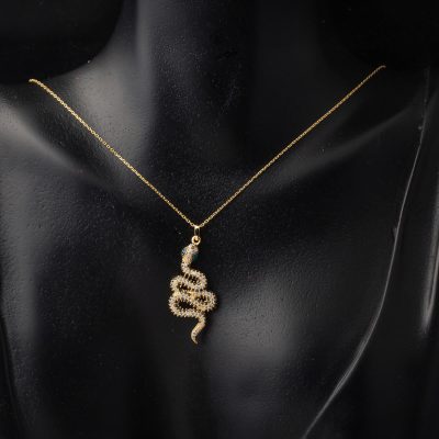 Yılan Tasarımlı Altın Kolye - 14K - 2.6g - EZ Gold