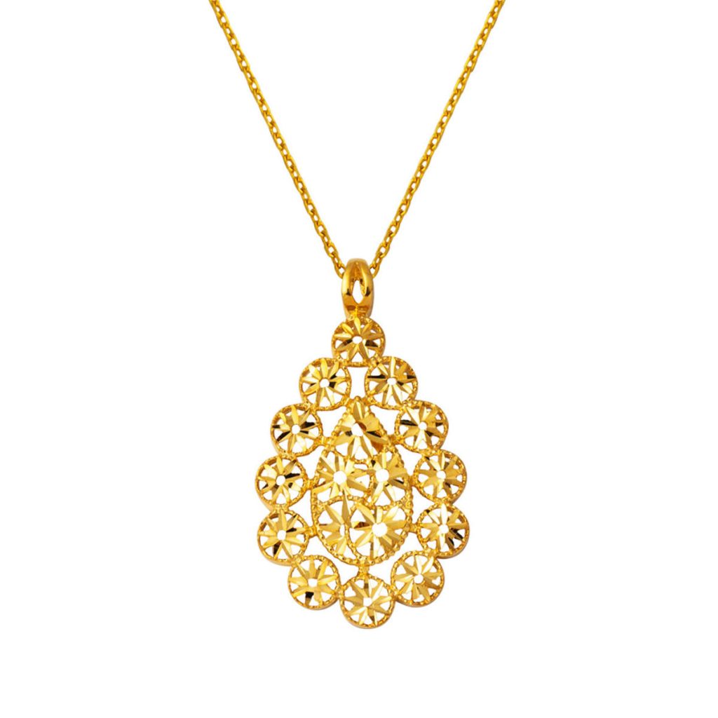 Su Dropsı Çiçeği Gold Necklace 22 Karat