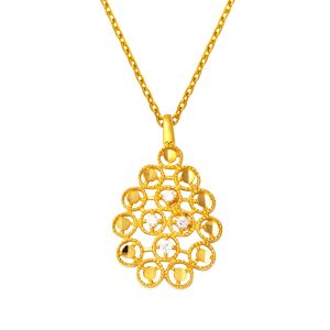Drop Designed Chain 22 Karat Gold Necklace