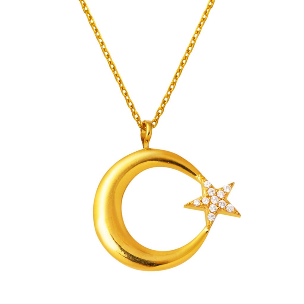 Lune Etoile 22 Carats Or a Chaine Collier