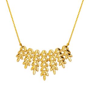 Leaf Dökümü 22 Karat Chain Gold Necklace