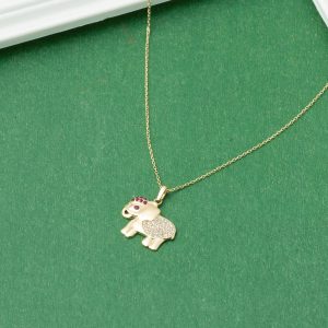 Fil Model with Stones Gold Necklace