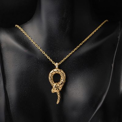 Yılan Tasarım 14 Ayar Zincirli Altın Kolye - 14K - 7.14g - EZ Gold