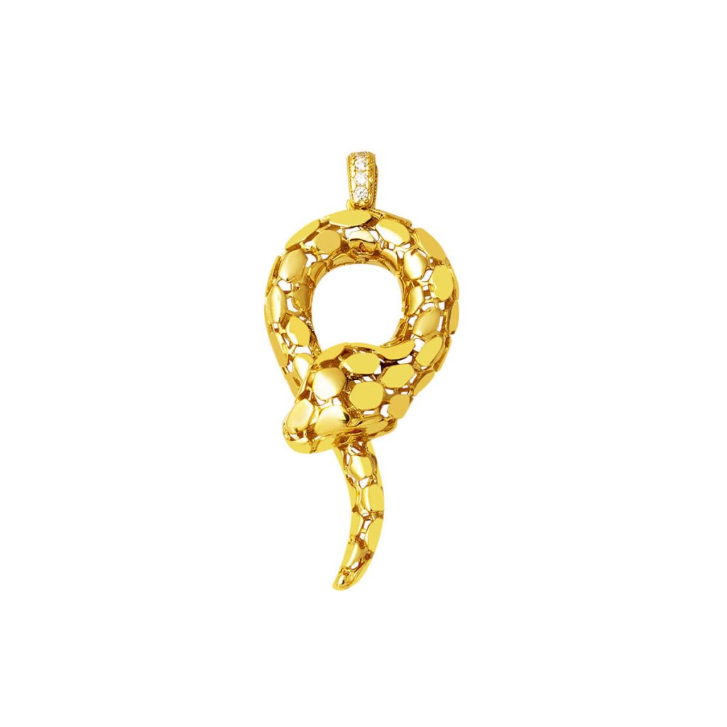 Yılan Design 14 Karat Zincirsiz Gold Necklace