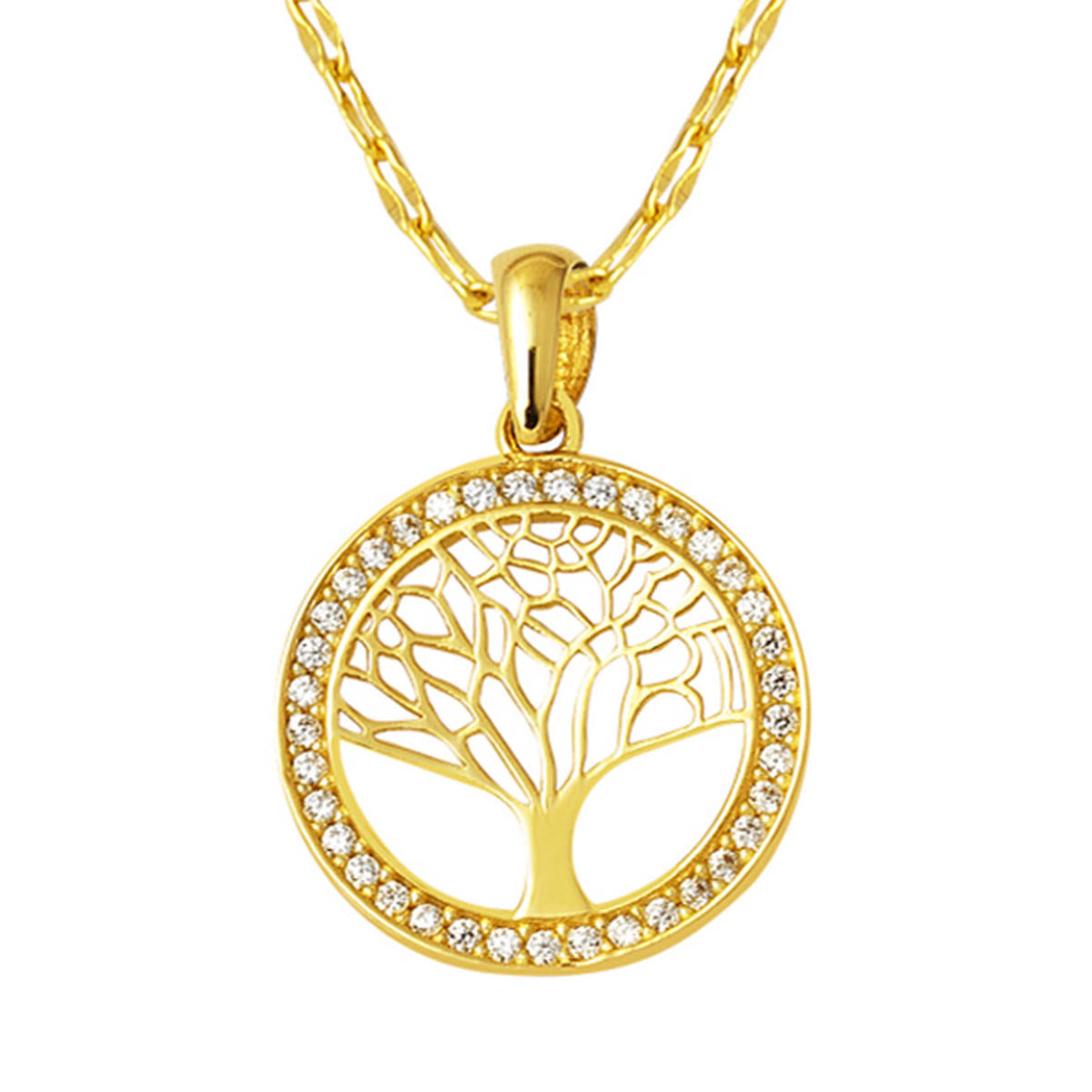 Yaşam Ağacı 14 Karat Gold Necklace