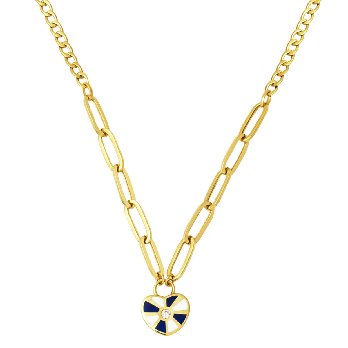 with Heart 14 Karat Gold Chain Necklace