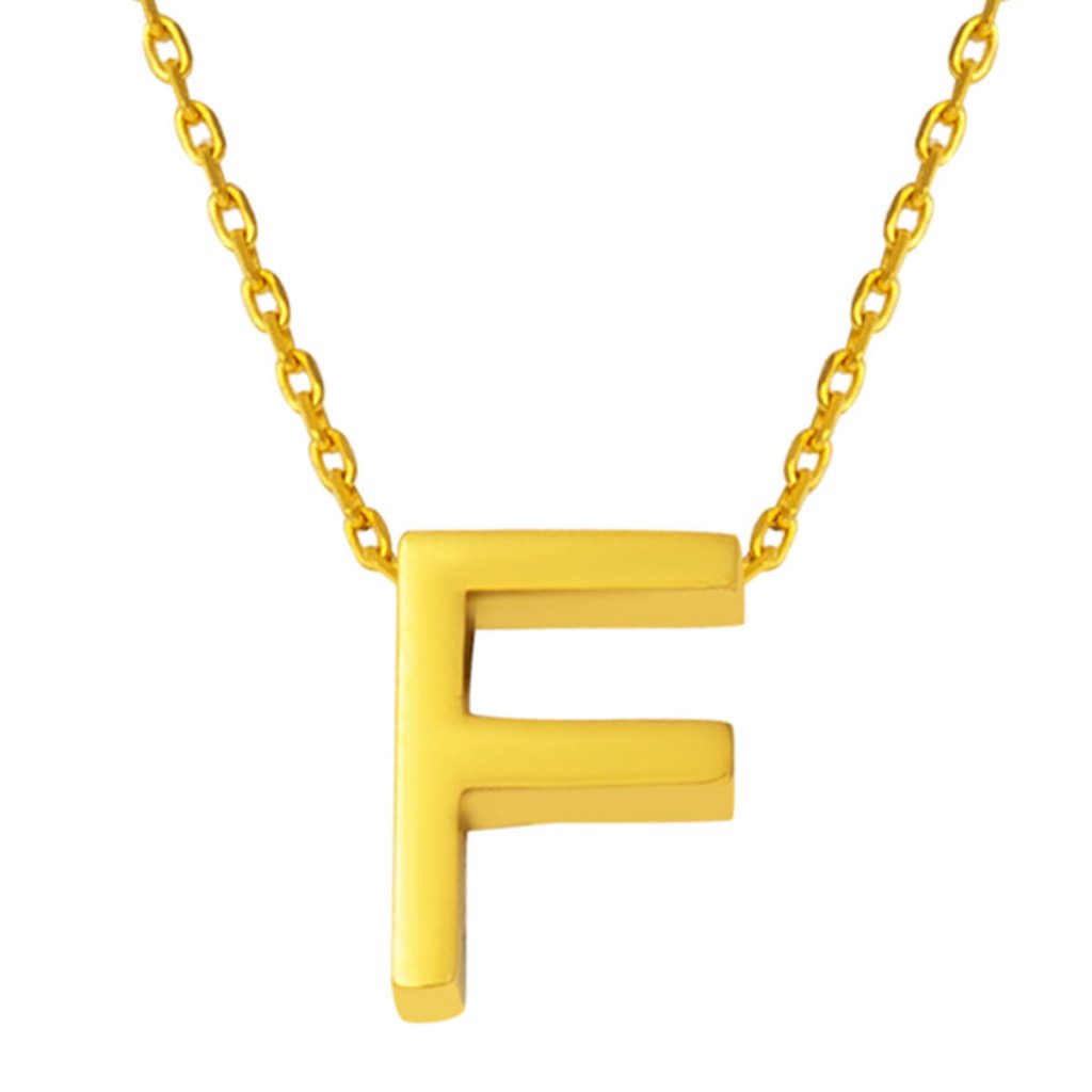22 Karat F Letteri Gold Necklace