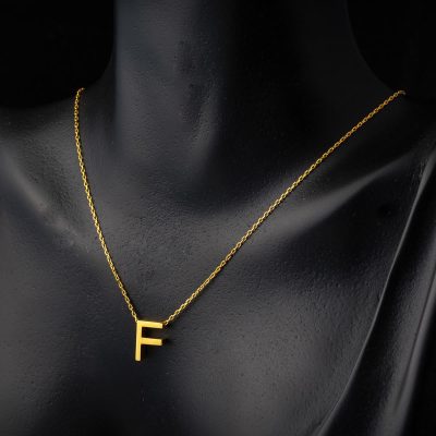 22 Ayar F Harfi Altın Kolye - 22K - 3.87g - EZ Gold
