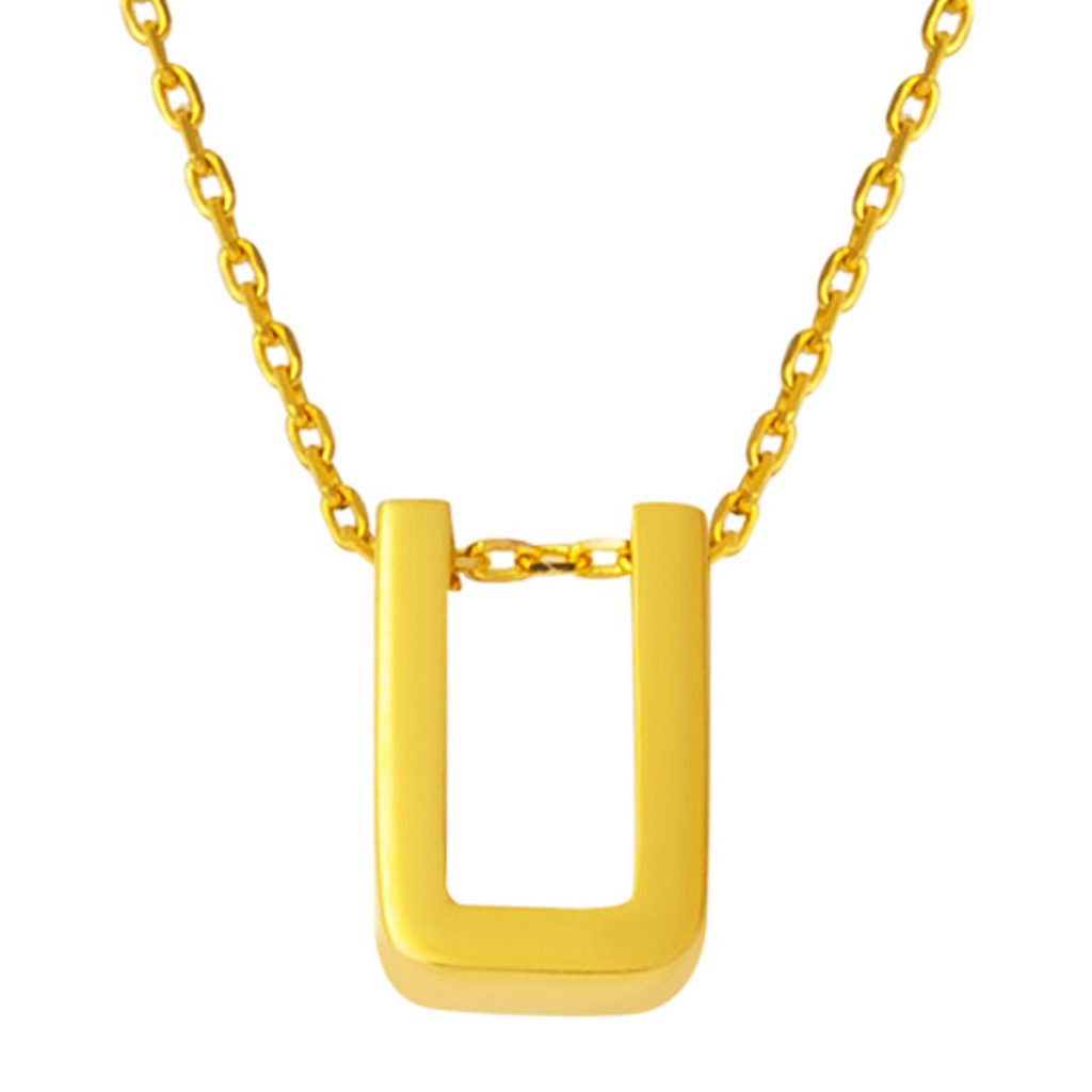22 Karat U Letteri Gold Necklace