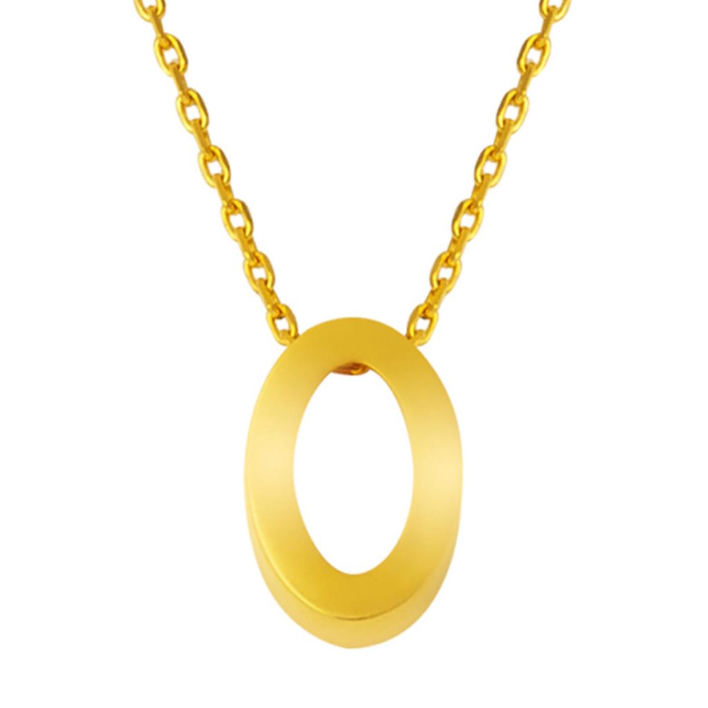 22 Karat O Letteri Gold Necklace