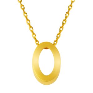 22 Karat O Letteri Gold Necklace