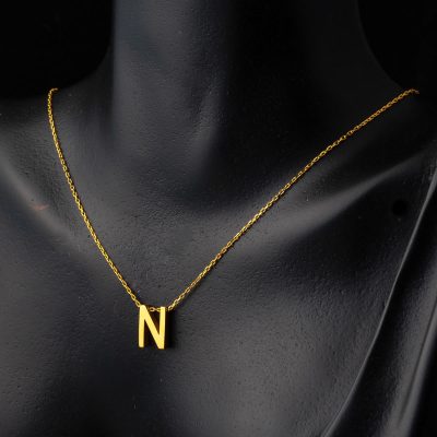 22 Ayar N Harfi Altın Kolye - 22K - 3.58g - EZ Gold