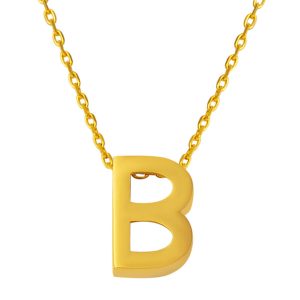 22 Karat B Letteri Gold Necklace