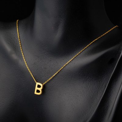 22 Ayar B Harfi Altın Kolye - 22K - 3.61g - EZ Gold