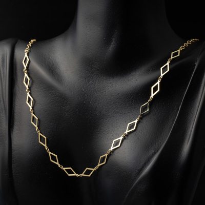 Dörtgen Halkalar Altın Zincir Kolye - 14K - 5.06g - EZ Gold