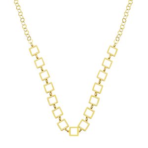 Square Hooplar Gold Chain Necklace