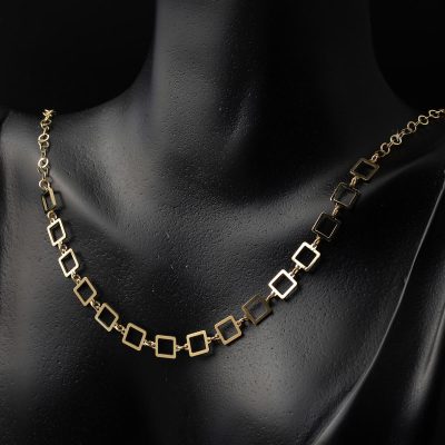 Kare Halkalar Altın Zincir Kolye - 14K - 5.18g - EZ Gold