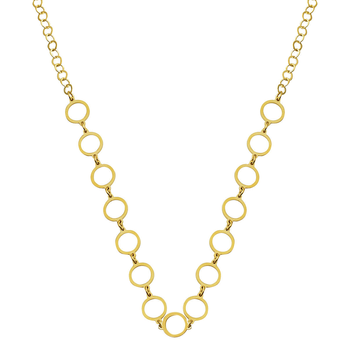 Hoop Chain Plain Gold Necklace