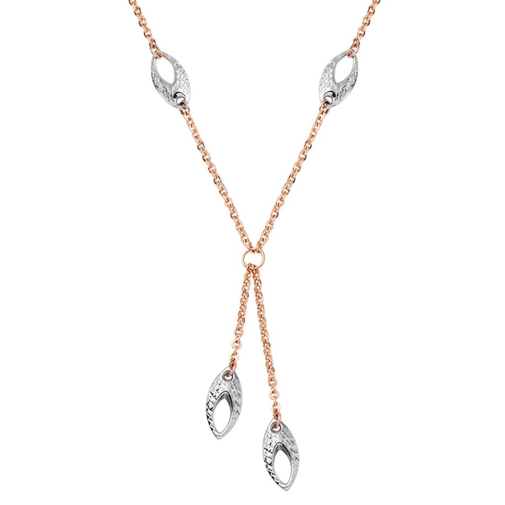Blanc Gouttelı Rose Or Sarkıt Collier