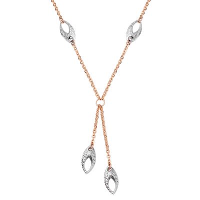 White Droplı Rose Gold Sarkıt Necklace