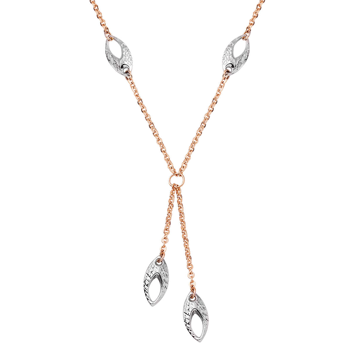 Blanc Gouttelı Rose Or Sarkıt Collier
